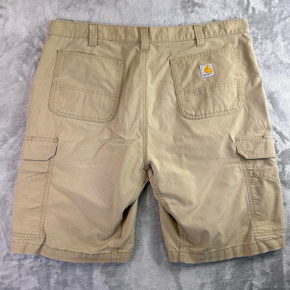 Carhartt Cargo Shorts Mens 40 Tan Ripstop Workwear Utility Relaxed Fit
